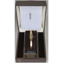 NEW SEIKO LADIES GOLD TONE WATCH SLIM WITH CASE