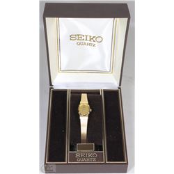 NEW SEIKO LADIES GOLD TONE WATCH WITH CASE