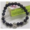 Image 1 : #19-NATURAL DARK BLUE LAPIS LAZULI BEAD BRACELET