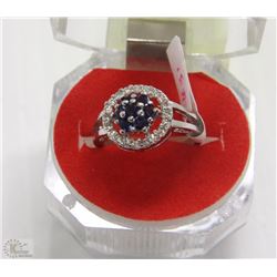 #31-TURKISH BLUE SAPPHIRE RING & CZ