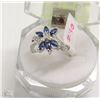 Image 1 : #30-NATURAL BLUE SAPPHIRE /ENHANCE RING & CZ