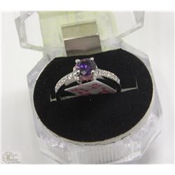 #37-NATURAL AMETHYST &CZ RING