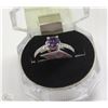 Image 1 : #37-NATURAL AMETHYST &CZ RING