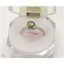 #38-NATURAL PERIDOT &CZ RING