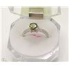 Image 1 : #38-NATURAL PERIDOT &CZ RING