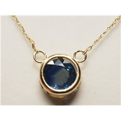 #2-14K GOLD SAPPHIRE(1.25CT) NECKLACE