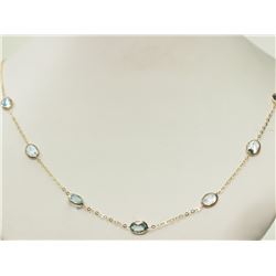 #3-10K GOLD BLUE TOPAZ NECKLACE