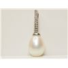Image 1 : #5-STERLING SILVER PEARL & DIAMOND PENDANT