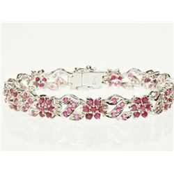 #9-STERLING SILVER RUBY(3.0CT) BRACELET