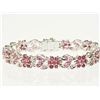 Image 1 : #9-STERLING SILVER RUBY(3.0CT) BRACELET