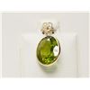 Image 1 : #11-14K GOLD PERIDOT & DIAMOND PENDANT