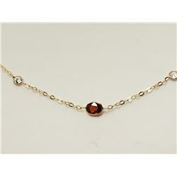 #16-10K GOLD GARNET & SAPPIRE(0.6CT) NECKLACE