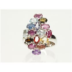 #17-STERLING SILVER GEMSTONE RING SIZE 8