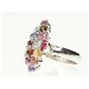 Image 2 : #17-STERLING SILVER GEMSTONE RING SIZE 8