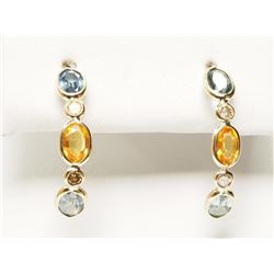 #18-14K GOLD SAPPHIRE(3.4CT) & DIAMOND(0.22CT)