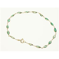 #21-14K GOLD EMERALD(3.10CT) BRACELET