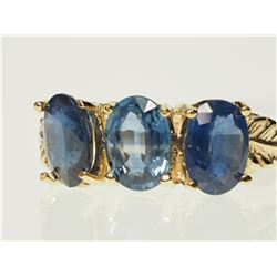 #22-14K GOLD SAPPHIRE(2.68CT) RING  SIZE 6.5