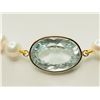 Image 1 : #23-14K GOLD AQUAMARINE(11.50CT) & PEARL NECKLACE