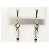 Image 1 : #24-STERLING SILVER DIAMOND(0.24CT) EARRINGS
