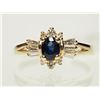 Image 1 : #25-10K GOLD SAPPHIRE(0.55CT) &DIAMOND(0.3CT) RING
