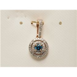 #28-14K GOLD DIAMOND(0.20CT) HALO DESIGN PENDANT