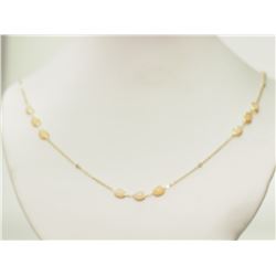 #30-10K GOLD OPAL & DIAMOND(0.18CT) NECKLACE