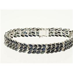 #32-STERLING SILVER SAPPHIRE(18.24CT) BRACELET