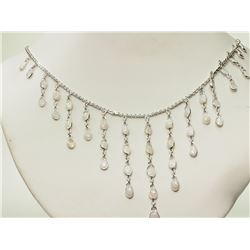 #33-STERLING SILVER OPAL NECKLACE