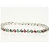 Image 1 : #34-STERLING SILVER EMER, SAPP, RUBY BRACELET