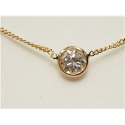 #35-14K GOLD DIAMOND(0.22CT) NECKLACE