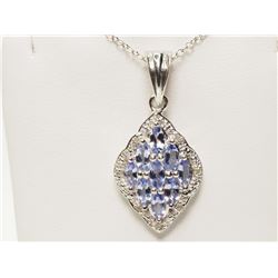 #36-STERLING SILVER TANZANITE NECKLACE