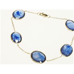 #37-14K GOLD SAPPHIRE(26.10CT) BRACELET