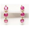 Image 1 : #39-14K GOLD RUBY(4.60CT)& DIAMOND(0.15CT) EARRING
