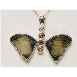 #48-14K GOLD TOURMALINE & DIAMOND(0.15CT) NECKLACE