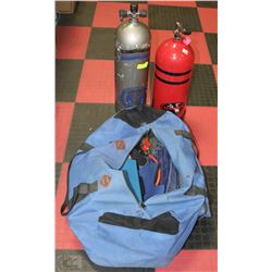 PAIR OF SCUBA DIVING TANKS (DACOR &  AQUA LUNG) W/