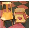 Image 1 : VINTAGE WOODEN CHILDS CHAIR AND WOODEN POTTY
