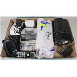BOX WITH D-LINK ROUTER , PRINTING CALCULATOR ETC.