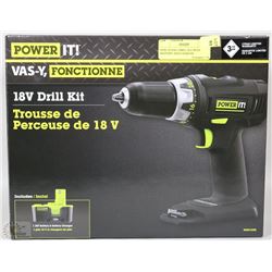NEW 18 VOLT DRILL KIT WITH BATTERY AND CHARGER