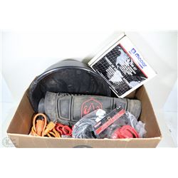 LARGE BOX OF AUTOMOTIVE ACCESSORIES -