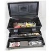 Image 1 : BLACK PLASTIC TOOL BOX FULL OF TOOLS -