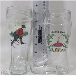 2 GERMAN BOOT GLASSES