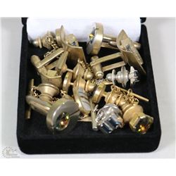 COLLECTION OF ESTATE CUFFLINKS AND TIE CLIPS