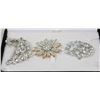 Image 1 : SET OF 3 VINTAGE RHINESTONE BROOCHES