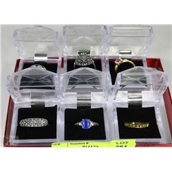 LOT OF 6 LADIES FASHION RINGS