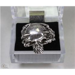 MENS HEAVY STAINLESS STEEL SKULL RING