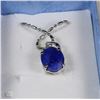 Image 1 : #12-NATURAL SAPPHIRE .925 SOLID SILVER PENDANT