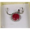 Image 1 : #9-NATURAL RED RUBY .925 SOLID SILVER PENDANT