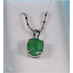 #3-NATURAL EMERALD.925 SOLID SILVER PENDANT