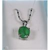 Image 1 : #3-NATURAL EMERALD.925 SOLID SILVER PENDANT