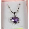Image 1 : #6-NATURAL AMETHYST .925 SOLID SILVER PENDANT